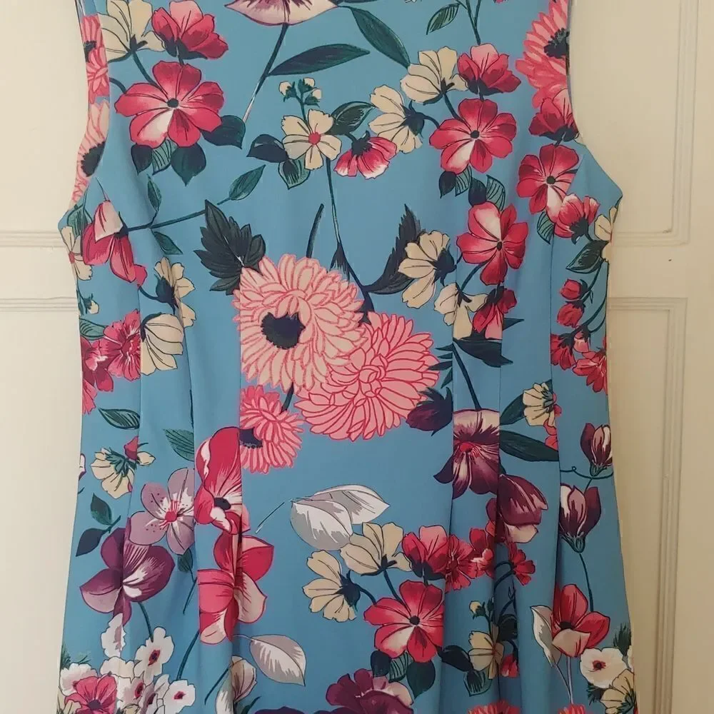 Vince Camuto Sleeveless Printed Floral Mini Dress Size 12 - Picture 3 of 9